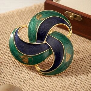 VTG Swirl Abstract Enamel Brooch